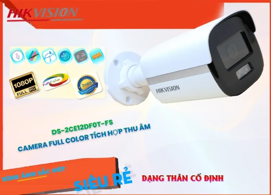 Camera DS-2CE12DF0T-FS Thu Âm FULL Color,camera  DS-2CE12DF0T-FS hikvision, giá camera  DS-2CE12DF0T-FS, bán camera  DS-2CE12DF0T-FS rẻ nhất, phân phối camera DS-2CE12DF0T-FS